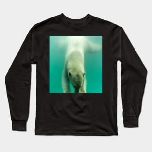 Polar bear swimming under water Long Sleeve T-Shirt